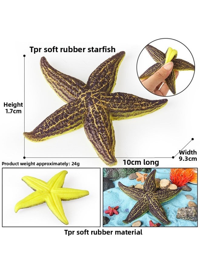 Children's Simulation Solid Marine Animal Model Crab Starfish Lobster Seahorse Skate Shark Toy Ornaments