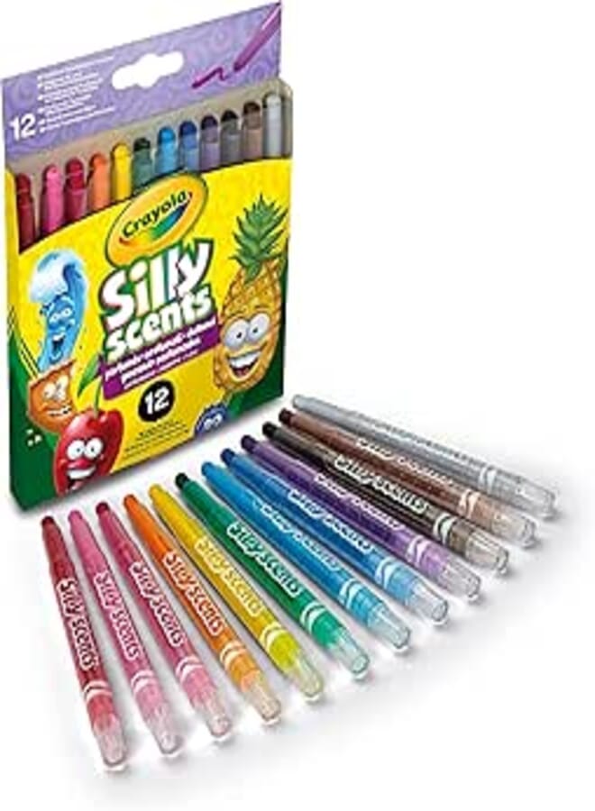 CRAYOLA Silly Scents Mini Twistable Crayons - Assorted Colours (Pack of 12) | So Smelly, You Won't Believe Your Nose! | Ideal for Kids Aged 3+
