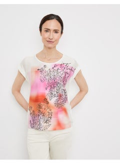 Blouse top with fabric panelling