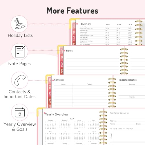 Forvencer Planner 2026-2027, 18 Month Weekly and Monthly Calendar Planner, Jan 2026 -June 2027, 8.5" x 11", Daily Agenda Book with Tabs, College Organizer Notebook, School Supplies for Student Teacher Classroom, A4, Green - Image 5