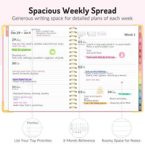 Forvencer Planner 2026-2027, 18 Month Weekly and Monthly Calendar Planner, Jan 2026 -June 2027, 8.5" x 11", Daily Agenda Book with Tabs, College Organizer Notebook, School Supplies for Student Teacher Classroom, A4, Green - Image 4