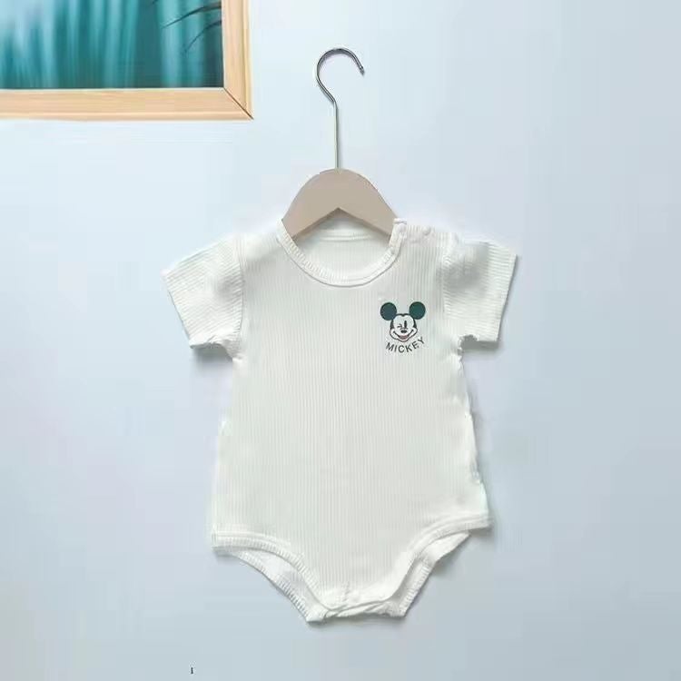 Newborn Infant Summer Male And Female Baby Super Foreign Air Comfortable Modal Short-Sleeved Fat Wrap Mask Thin Triangle - Image 1