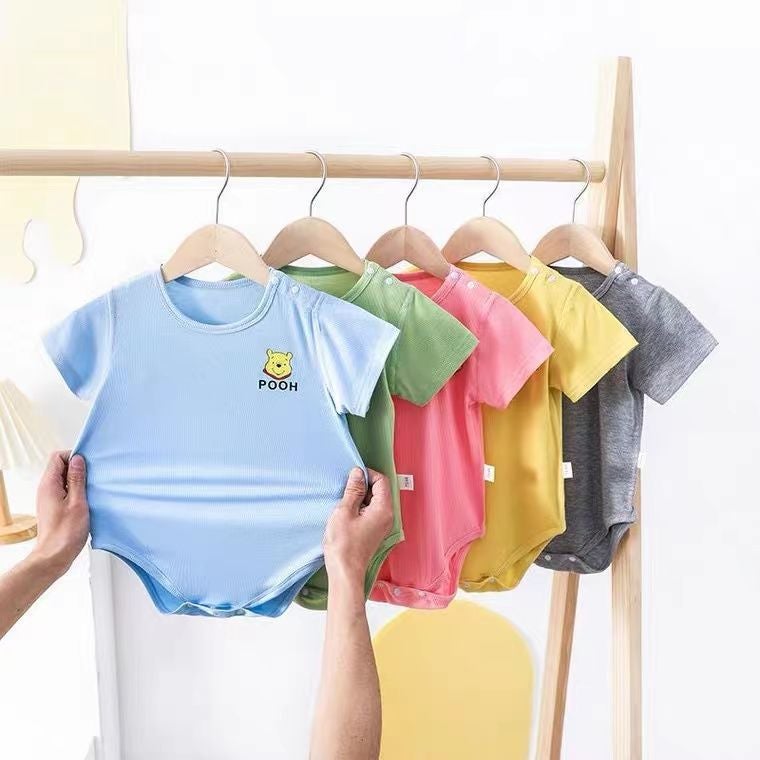 Newborn Infant Summer Male And Female Baby Super Foreign Air Comfortable Modal Short-Sleeved Fat Wrap Mask Thin Triangle - Image 3