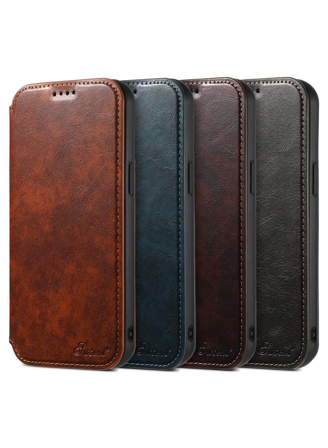 Suteni Case For iPhone 14 Pro J05 Leather Magnetic Magsafe Phone Case - Image 5