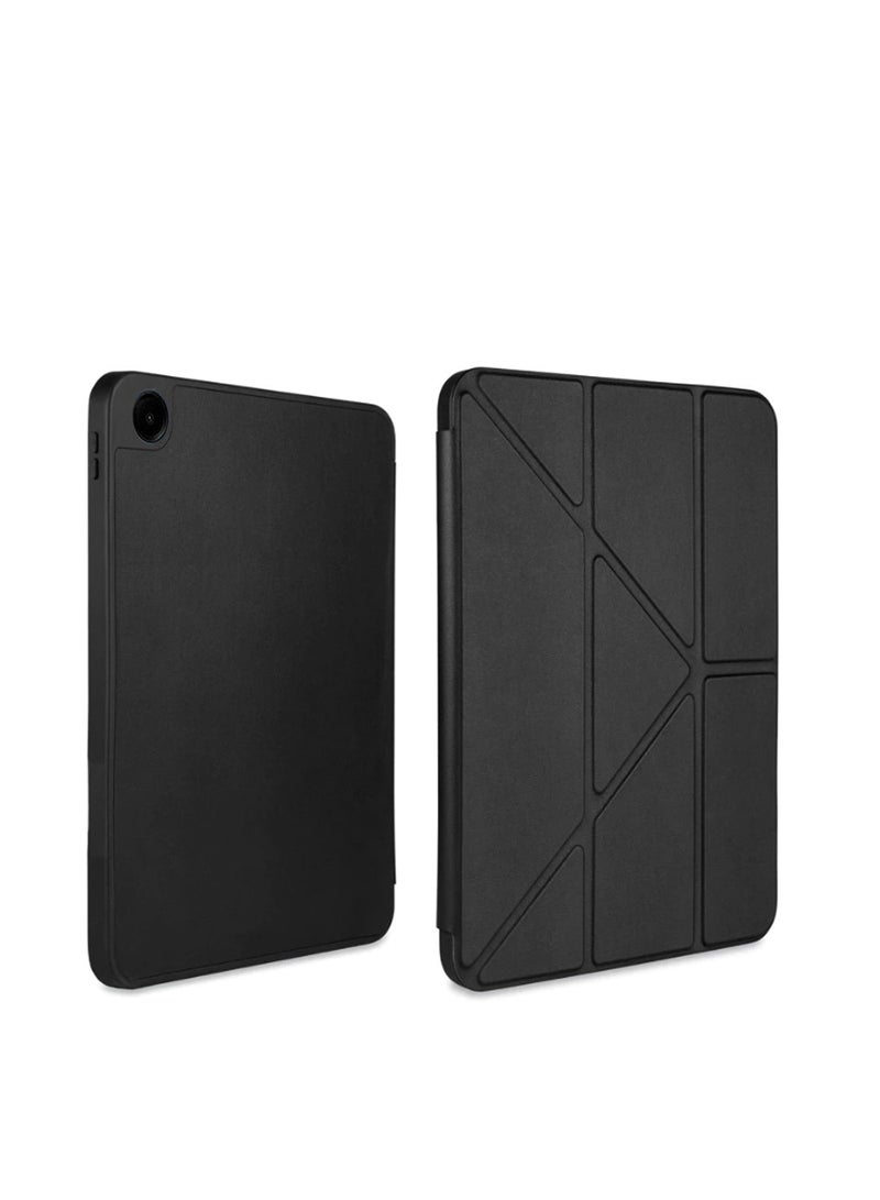 Techie حافظة سمارت فوليواي فليب أوريغامي ثلاثية الطي مع حامل قلم ووظيفة الاستيقاظ/النوم التلقائي لجهاز سامسونج جالاكسي تاب A9 8.7” 2023 - أسود - Image 1
