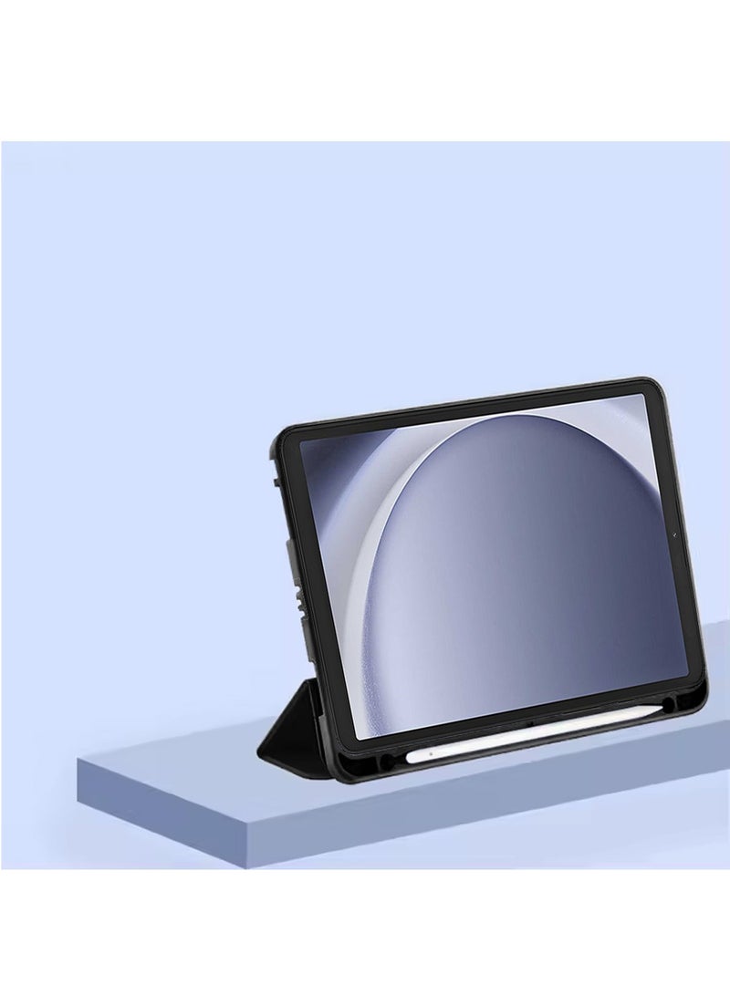 Techie حافظة سمارت فوليواي فليب أوريغامي ثلاثية الطي مع حامل قلم ووظيفة الاستيقاظ/النوم التلقائي لجهاز سامسونج جالاكسي تاب A9 8.7” 2023 - أسود - Image 2