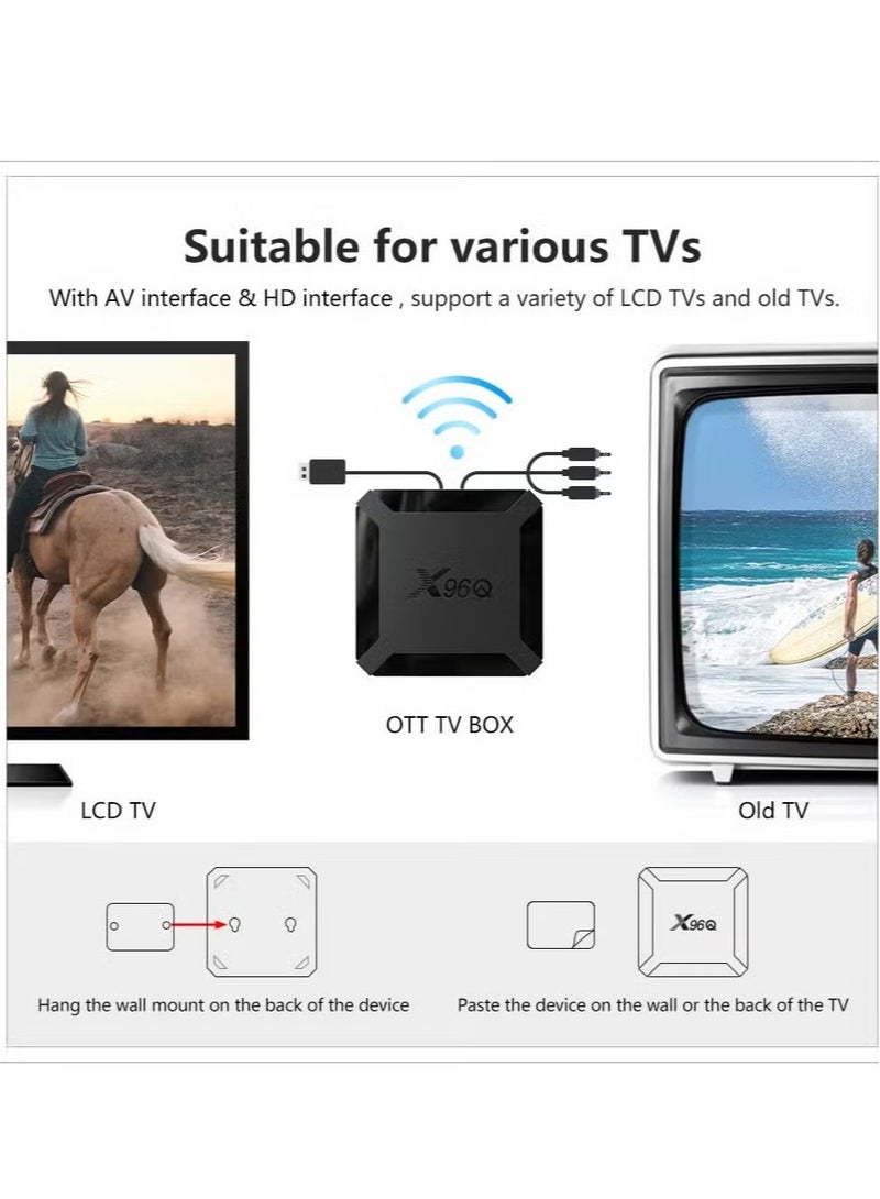 راكسوم X96Q Android 10.0 Set Top Box - معالج Allwinner H313 رباعي النواة، سعة تخزين 16 جيجابايت، V7545EU-16G_P، أسود - صندوق تلفزيون ذكي للبث والألعاب والتطبيقات - Image 4