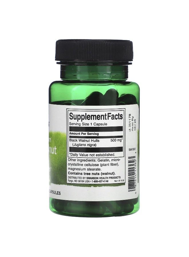SWANSON Swanson, Full Spectrum Black Walnut Hulls, 500 mg, 60 Capsules  - Image 2
