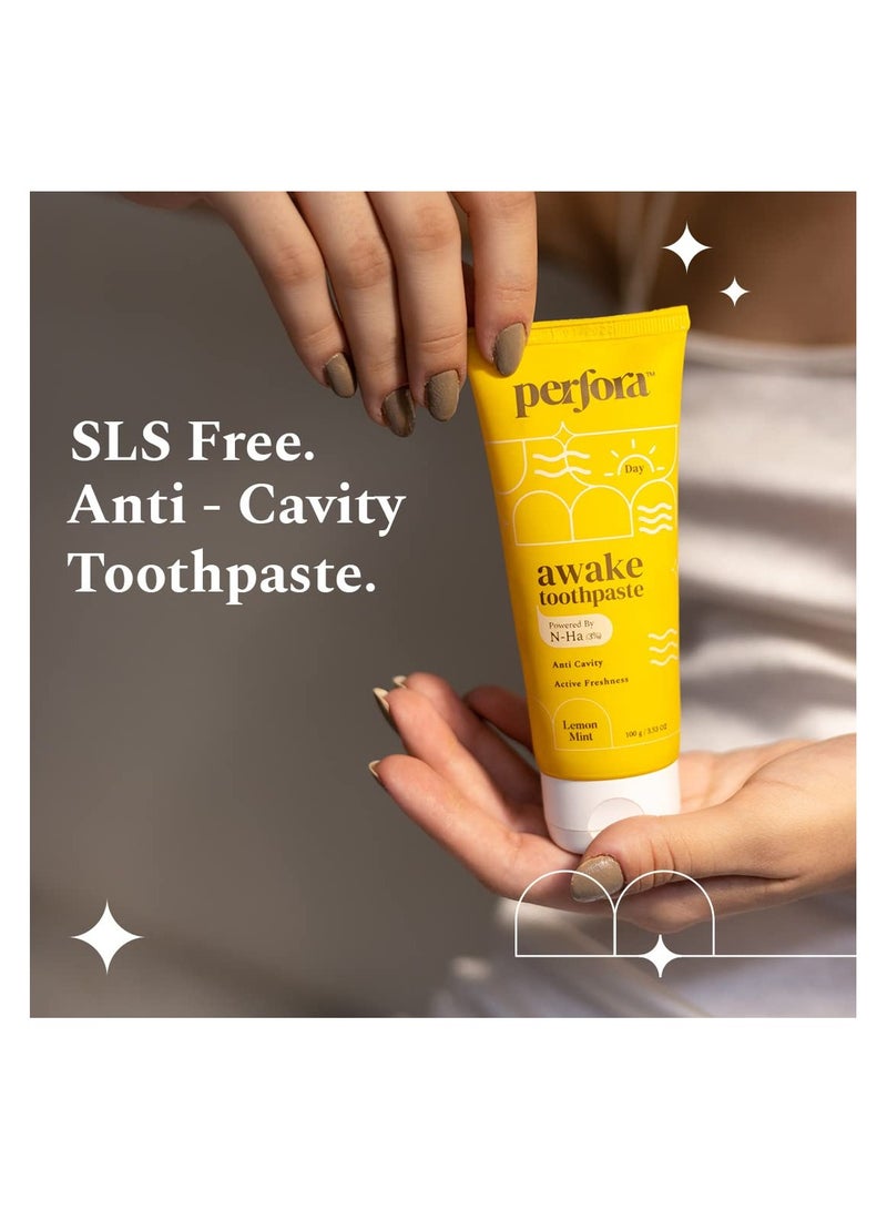 بيرفورا معجون أسنان بيرفورا أويك -100 جرام | للنضارة النشطة ومنع التسوس | معجون أسنان خالي من الفلورايد وSLS للبالغين والأطفال | إن-ها لإعادة تمعدن الأسنان | صحة اللثة والعناية بالفم | ليمون نعناع - Image 2