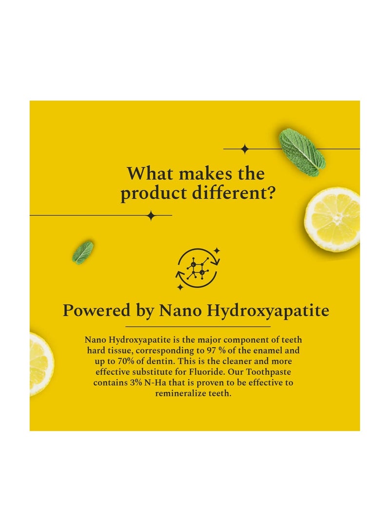 بيرفورا معجون أسنان بيرفورا أويك -100 جرام | للنضارة النشطة ومنع التسوس | معجون أسنان خالي من الفلورايد وSLS للبالغين والأطفال | إن-ها لإعادة تمعدن الأسنان | صحة اللثة والعناية بالفم | ليمون نعناع - Image 3