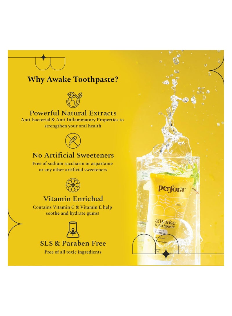 بيرفورا معجون أسنان بيرفورا أويك -100 جرام | للنضارة النشطة ومنع التسوس | معجون أسنان خالي من الفلورايد وSLS للبالغين والأطفال | إن-ها لإعادة تمعدن الأسنان | صحة اللثة والعناية بالفم | ليمون نعناع - Image 4