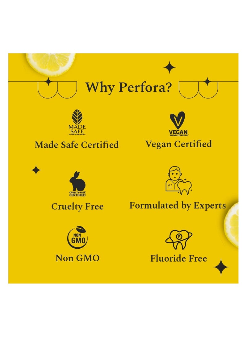 بيرفورا معجون أسنان بيرفورا أويك -100 جرام | للنضارة النشطة ومنع التسوس | معجون أسنان خالي من الفلورايد وSLS للبالغين والأطفال | إن-ها لإعادة تمعدن الأسنان | صحة اللثة والعناية بالفم | ليمون نعناع - Image 5