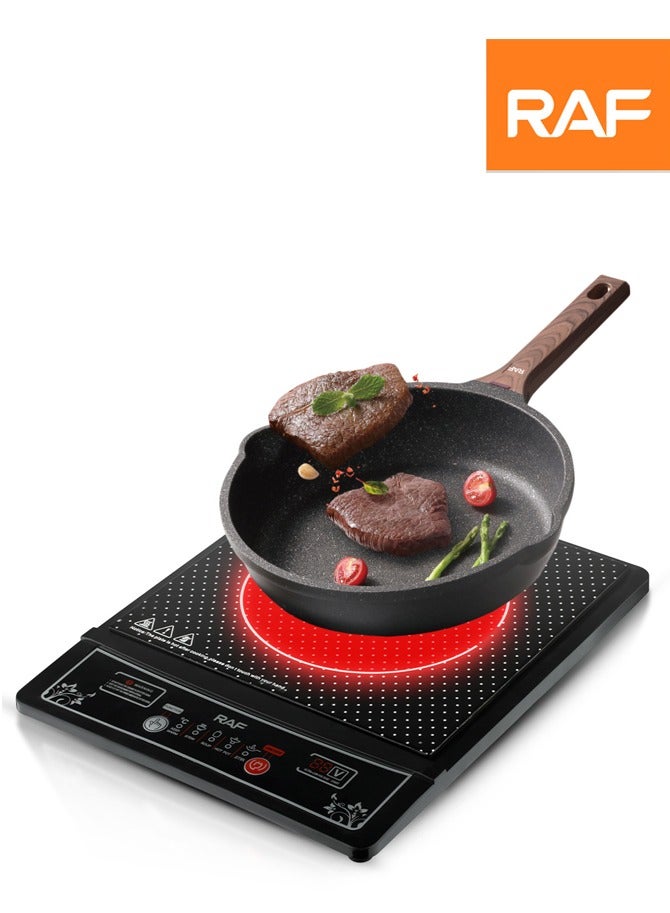 آر إيه أف موقد الحث المحمول ، لوح تسخين كونترتوب الحث مع 5 مستويات طاقة والحفاظ على الدفء ، وظائف متعددة مسبقا ، إيقاف تلقائي وحماية من الحرارة الزائدة ، 2000 واط ر. 8015 - Image 1