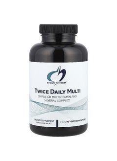 Designs For Health, Twice Daily Multi, 240 Vegetarian Capsules