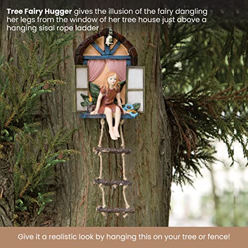 Bits and Pieces - Fairy Tree Hanger with Ladder - Yard Decorations - Whimsical Fairy Sculpture - Indoor/Outdoor Decoration - Garden Decor - Image 3