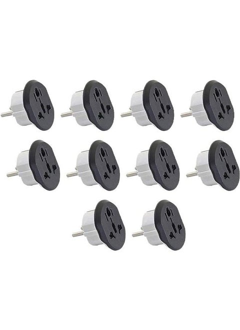 Travel Adapter, Plug Adapter, Universal Adapter USA, Australia, UK, Europe, Travel conversion EU Plug, Compact size. Compatible with plug types. Type A,B,C,D,E,F,G,I,J,K,L. (Pack of 10 pieces)