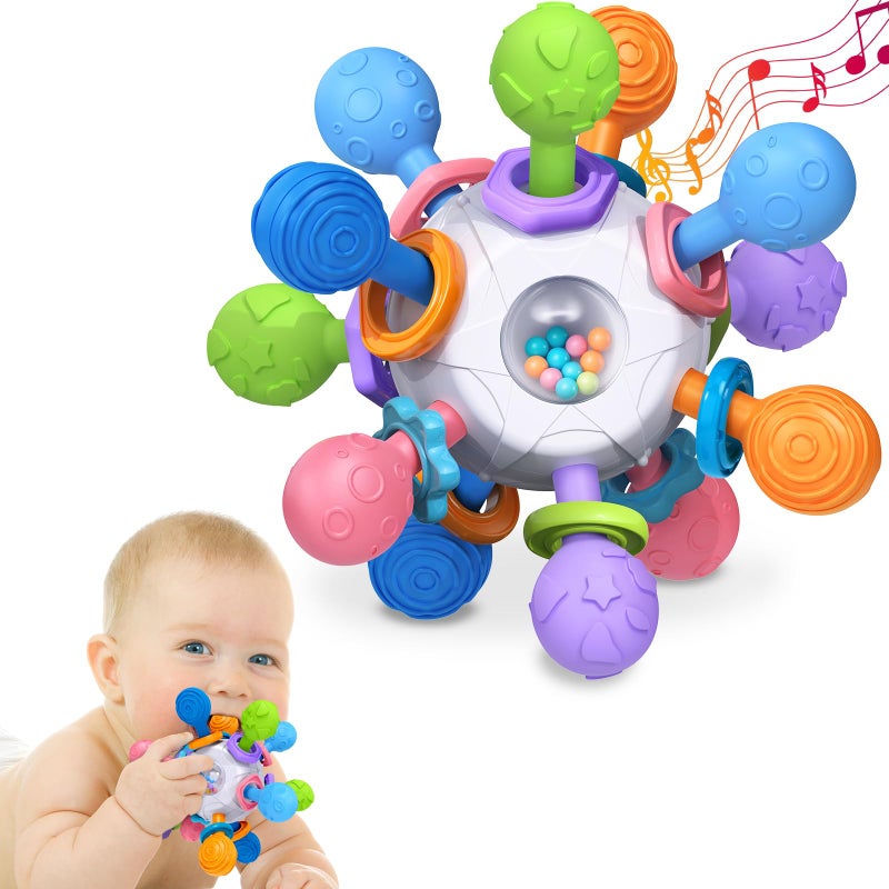 Tonberless Baby Teething Toys for 0-6 6-12 Months Ages 0-2, Tummy Time Montessori Toys for Babies 0 3 6 9 12 18 Months, Newborn Infant Sensory Toys Easter Basket Stuffers Gifts for Boys Girls - Image 1