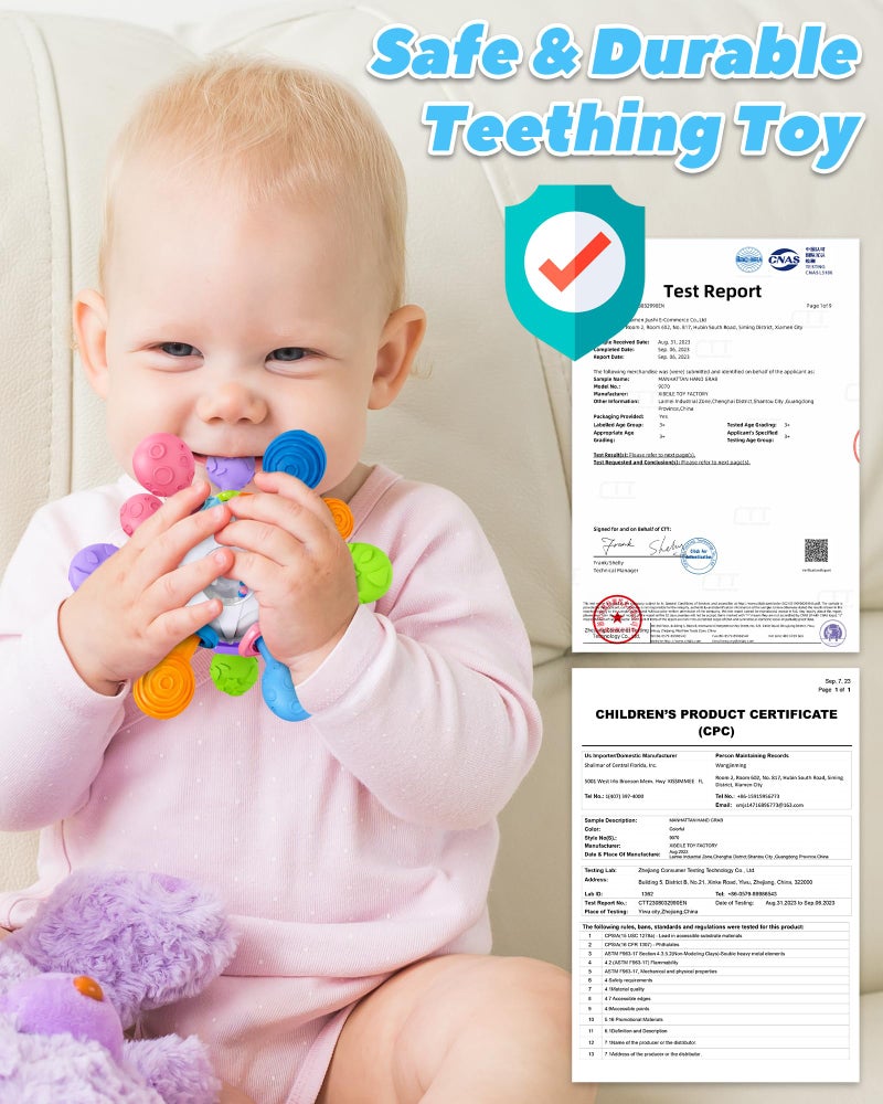 Tonberless Baby Teething Toys for 0-6 6-12 Months Ages 0-2, Tummy Time Montessori Toys for Babies 0 3 6 9 12 18 Months, Newborn Infant Sensory Toys Easter Basket Stuffers Gifts for Boys Girls - Image 5