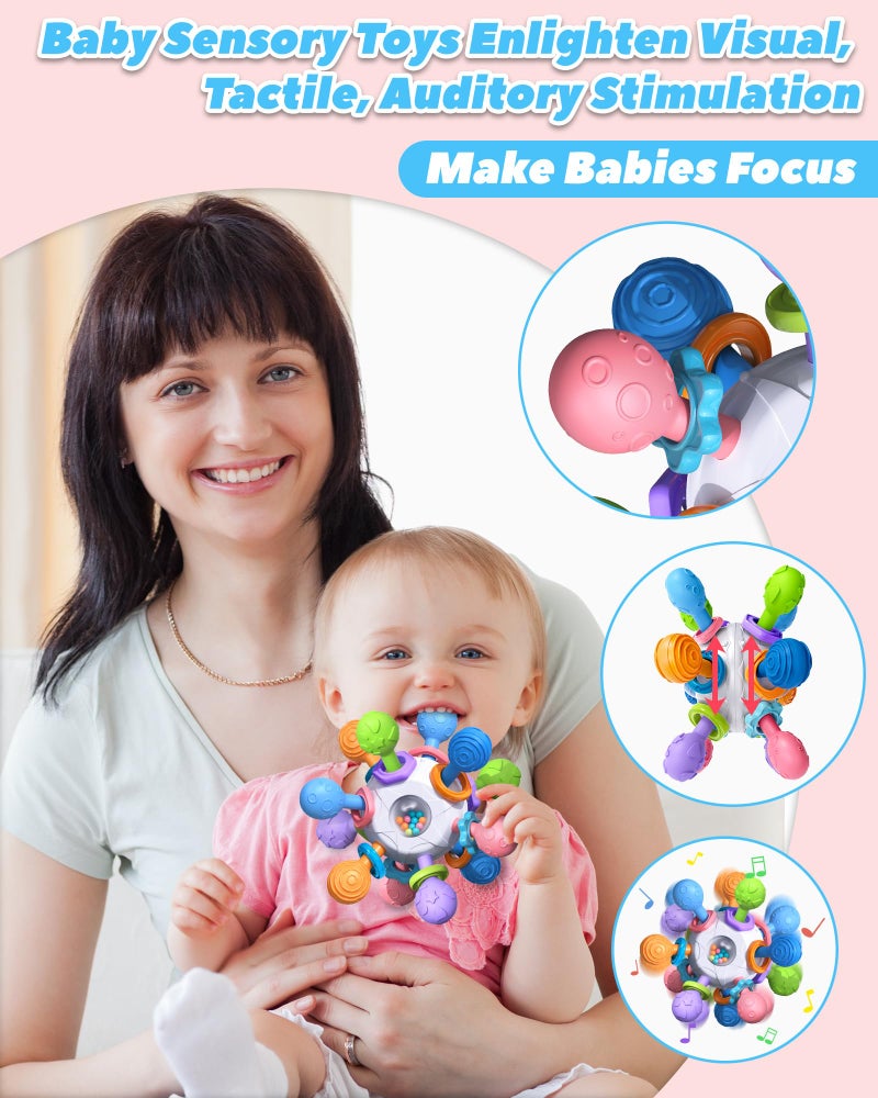 Tonberless Baby Teething Toys for 0-6 6-12 Months Ages 0-2, Tummy Time Montessori Toys for Babies 0 3 6 9 12 18 Months, Newborn Infant Sensory Toys Easter Basket Stuffers Gifts for Boys Girls - Image 2