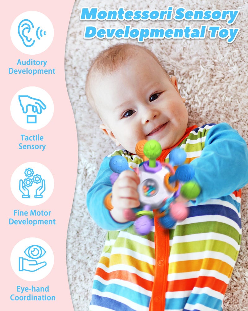 Tonberless Baby Teething Toys for 0-6 6-12 Months Ages 0-2, Tummy Time Montessori Toys for Babies 0 3 6 9 12 18 Months, Newborn Infant Sensory Toys Easter Basket Stuffers Gifts for Boys Girls - Image 4