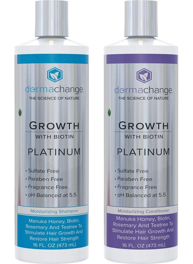 dermachange Hair Growth Shampoo And Conditioner Set Biotin Shampoo For Thinning Hair And Hair Loss Sulfate Free Shampoo For Color Treated Hair And Deep Conditioner For Dry Damaged Hair Made In Usa (16 Oz) - Image 1