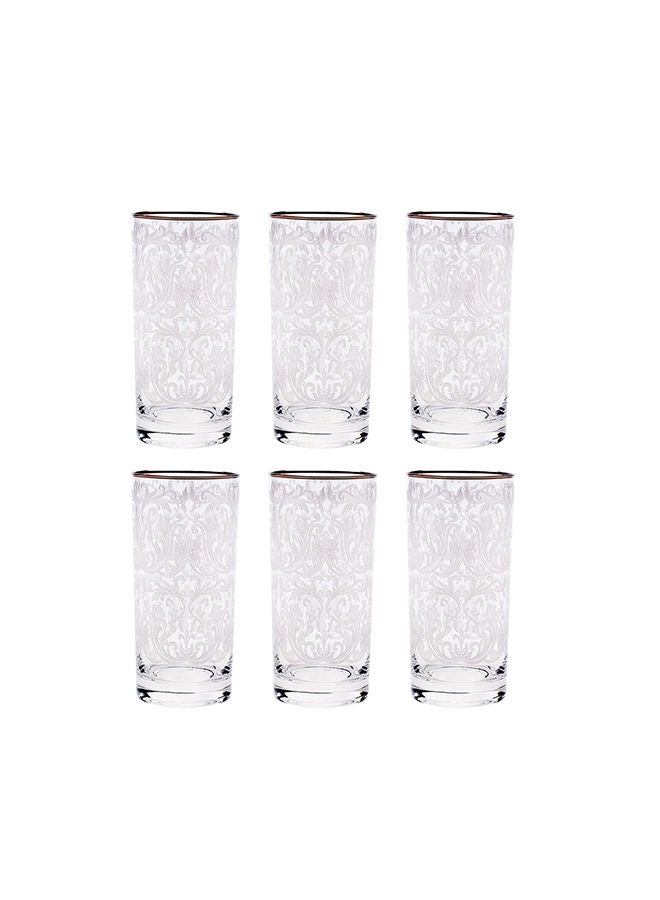 Villeroy & Boch 6-Piece Embroidery Platinum Long Drink Glasses  - Image 2