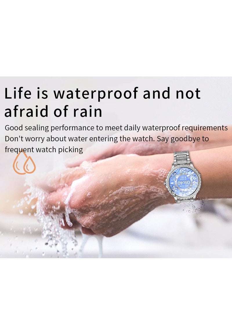 RollsTimi  - Women/Ladies Bluetooth Smartwatch, Answer/Unplug Call Function, 1.32 Inch Full Screen Touch Smart Watch, With Exercise Heart Rate Monitoring And Sleep Monitoring, Exercise Mode RTi58 Silver - Image 1