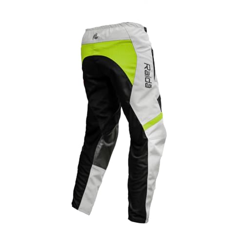Raida Trailcraft Off-Road Pants | MX & Trail Ride | Lightweight | Abrasion-resitant Fabric | Heat Sheild Panel | (S, Grey/Hiviz) - Image 2