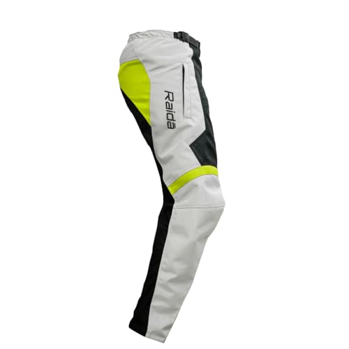 Raida Trailcraft Off-Road Pants | MX & Trail Ride | Lightweight | Abrasion-resitant Fabric | Heat Sheild Panel | (S, Grey/Hiviz) - Image 3