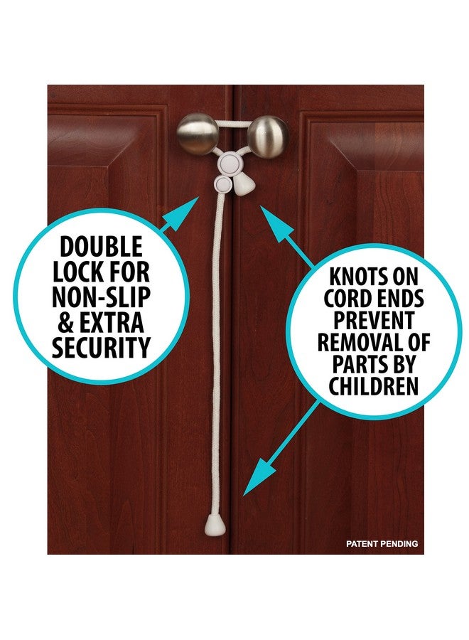 Kiscords Baby Safety Cabinet Locks for Knobs Child Safety Cabinet Latches for Home Safety Strap for Baby Proofing Cabinets Kitchen Door RV No Drill No Screw No Adhesive (White) - Image 4