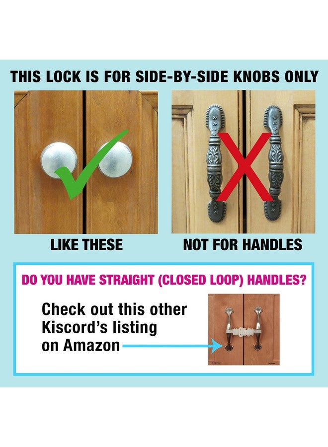 Kiscords Baby Safety Cabinet Locks for Knobs Child Safety Cabinet Latches for Home Safety Strap for Baby Proofing Cabinets Kitchen Door RV No Drill No Screw No Adhesive (White) - Image 2