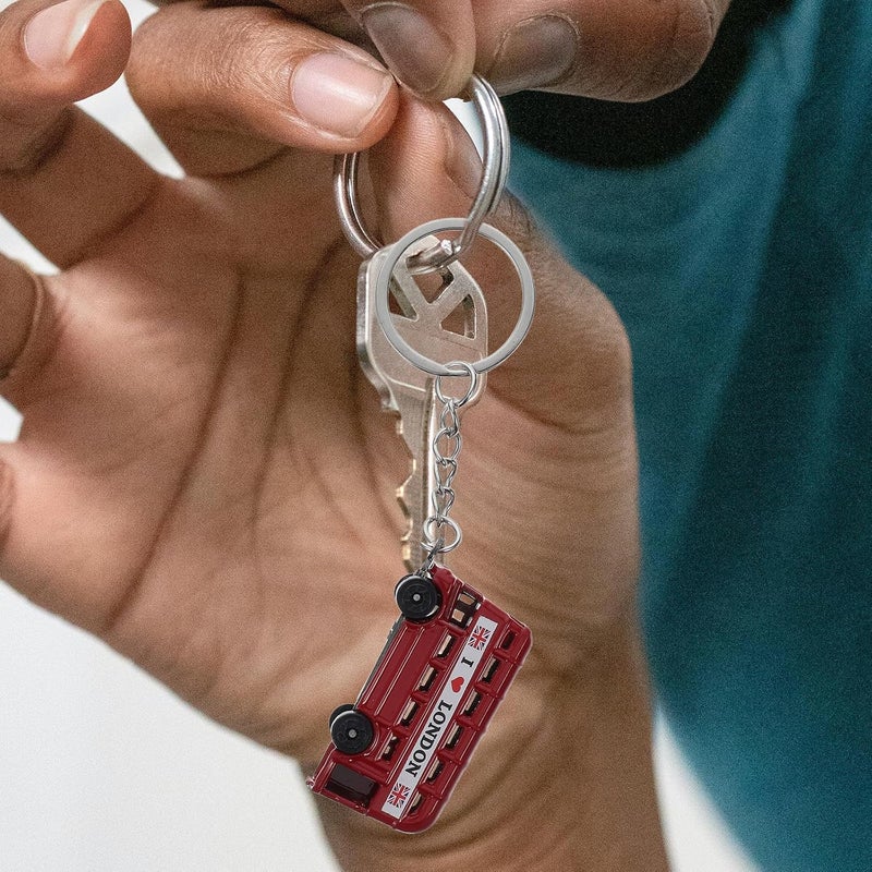 OSALADI 3 Pcs London Keychains Zinc Alloy British Landmarks Phone Box Car Bus Charms Key Rings for Women Men Souvenir Decorative Accessories - Image 4