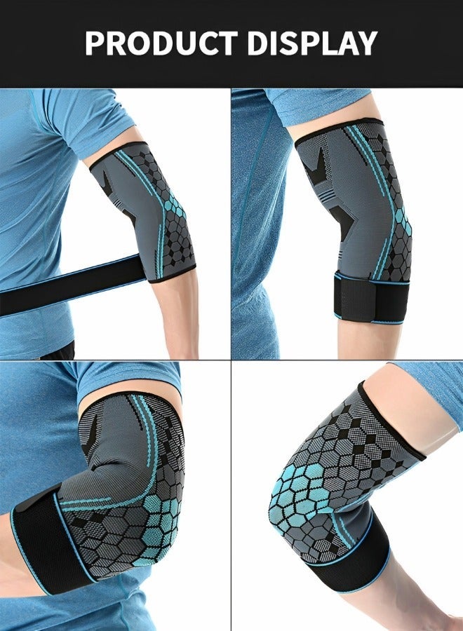 1 Pair Elbow Brace with Strap, Elbow Compression Sleeve, With Adjustable Strap for Weightlifting, Arthritis, Workouts, Reduce Joint Pain During Fitness Activity - Image 4