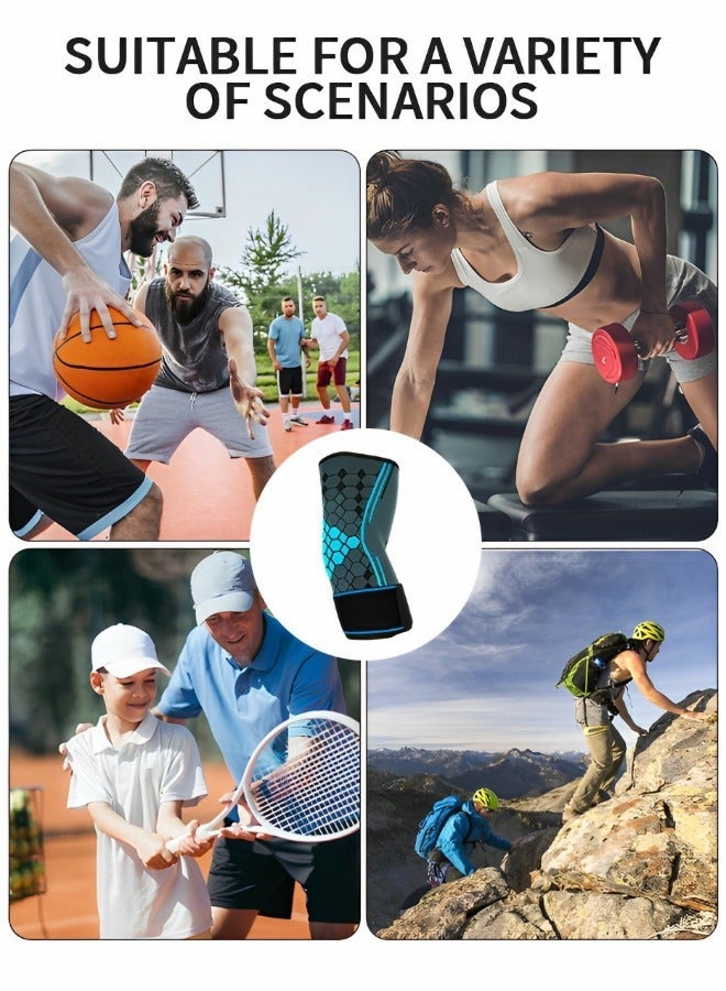 1 Pair Elbow Brace with Strap, Elbow Compression Sleeve, With Adjustable Strap for Weightlifting, Arthritis, Workouts, Reduce Joint Pain During Fitness Activity - Image 5