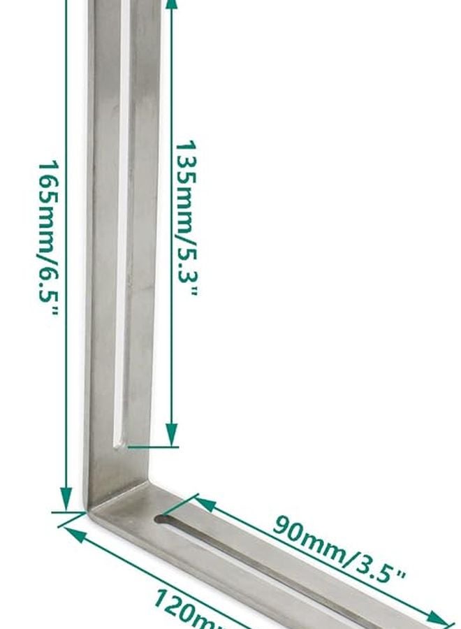 4 PCS Heavy Duty Stainless Steel L Shape Corner Brace 4 72x6 5x0 12 Inches Silver - Image 3