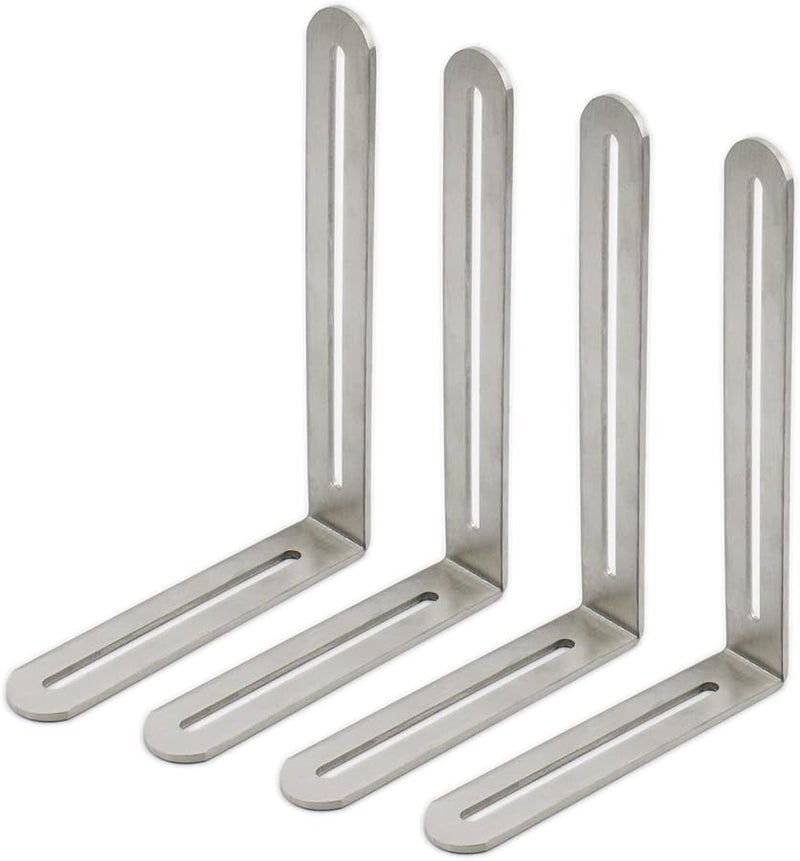 4 PCS Heavy Duty Stainless Steel L Shape Corner Brace 4 72x6 5x0 12 Inches Silver - Image 1