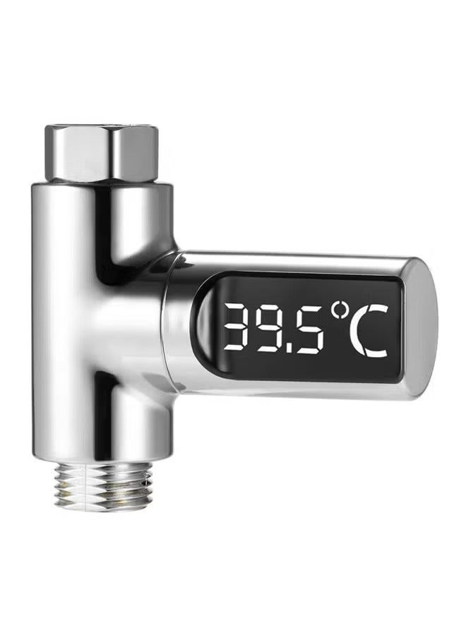Thermometer LED Digital Display Shower Water 360° Rotating ScreenThermometer Baby Bath Water Thermometer for Home Bathroom Kitchen Silver - Image 2