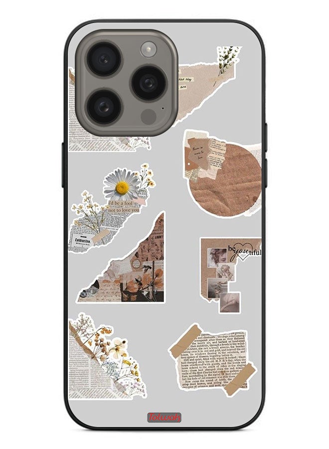 Tolwak Apple iPhone 15 Pro Max Protective Case Cover Pieces Of Paper Stickers - Image 2