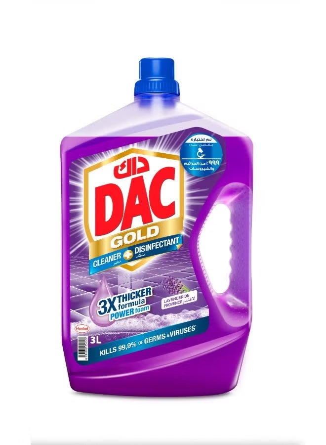 Dac Gold Multi-Purpose Disinfectant & Liquid Cleaner – 3X Thicker Formula Lavender, 3L x 6 - Image 1