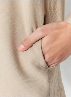 trendyol Camel Linen Look Shirt-Pants Woven Suit TCTSS23US00079  - Image 5