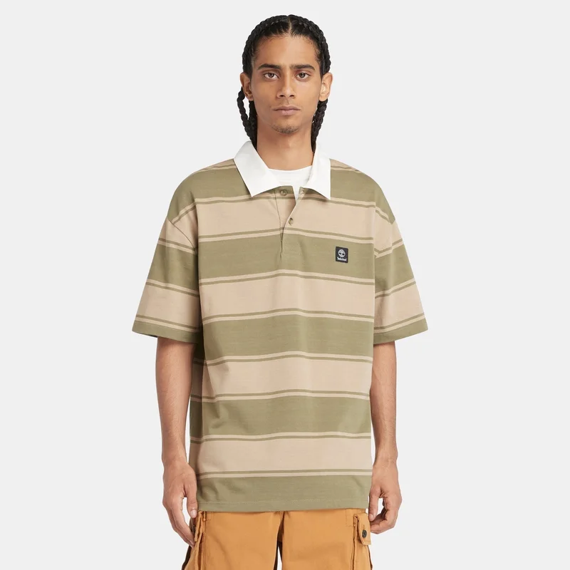 تمبرلاند قميص ستريبد رجبي بولو للرجال