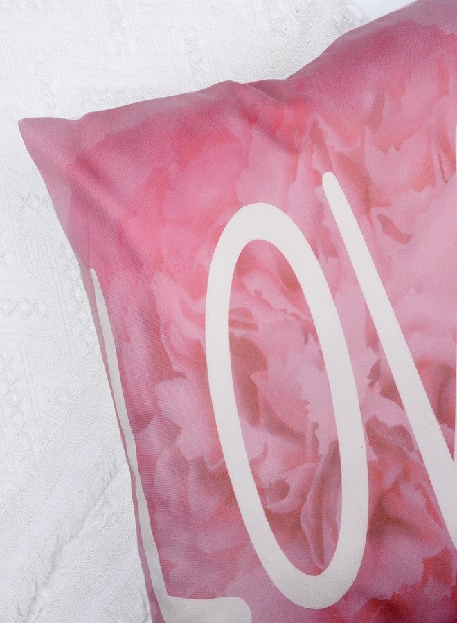 Bonhause Pink Floral Throw Pillow Covers 18x18 Set of 4 Pink Carnation Love Bless Pillows Case Soft Velvet Gift for Mother Grandma Gift Birthday Home Decor - Image 5