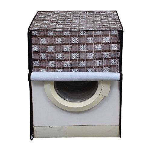 Lithara PVC Front Load Fully Automatic Washing Machine Cover For 7 Kg, 7.2 Kg, 7.5 Kg, 8 Kg | Size : 58.4 x 58.4 x 88.9 Cm | (Multicolor Design41) - Image 1