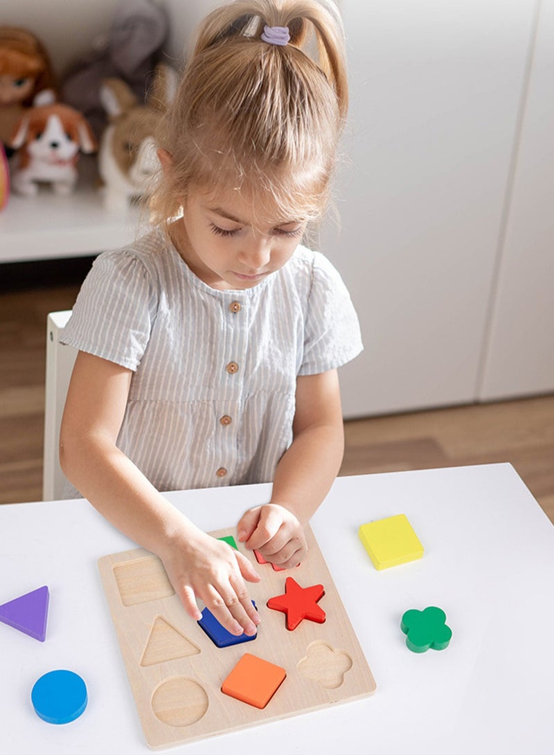 Wooden Shape Sorter Color Recognition Puzzles Toys Geometric Shape Sorter Educational Learning Toy  - Image 5
