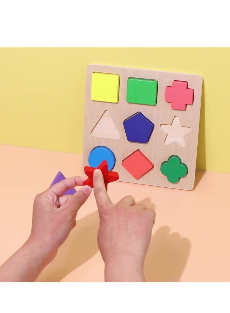 Wooden Shape Sorter Color Recognition Puzzles Toys Geometric Shape Sorter Educational Learning Toy  - Image 2