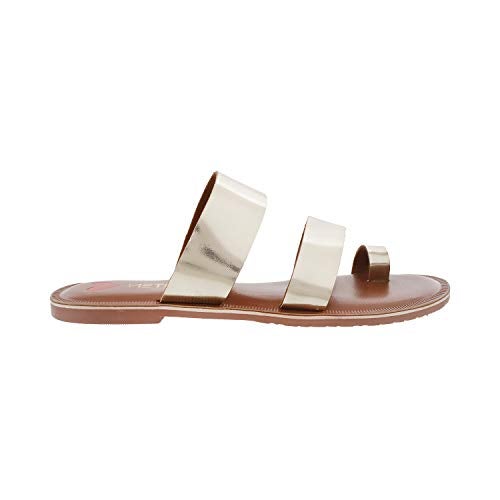 Metro Women's Gold-toned Faux Leather Strappy Slip On Fashion Sandals UK/5 EU/38 (32-1000) - Image 2