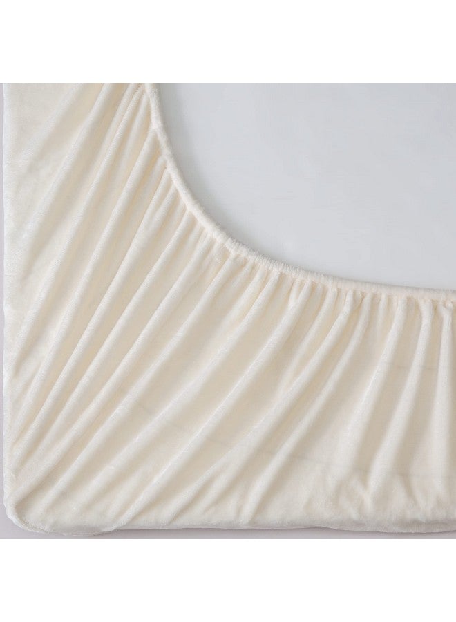 BEDELITE Flannel Sheets Queen Size White - Super Soft Fleece Sheets Set Fluffy Extra Plush, 4 Piece(Include Fitted Sheet, Flat Sheet, 2 Pillowcases) - Image 5