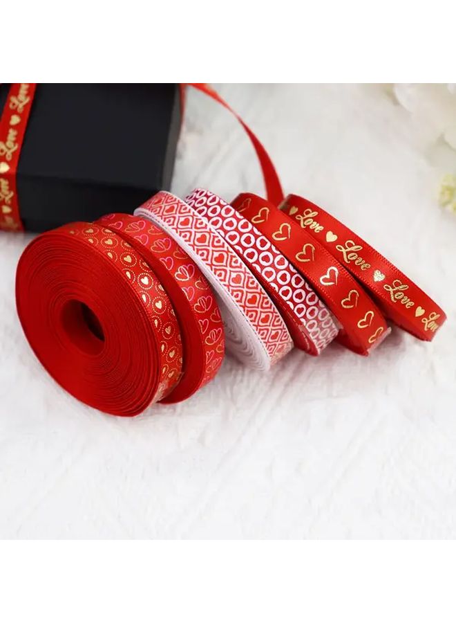 Valentine Day Wired Ribbon 5 Yards Red And White For Crafts Decorations - Image 5