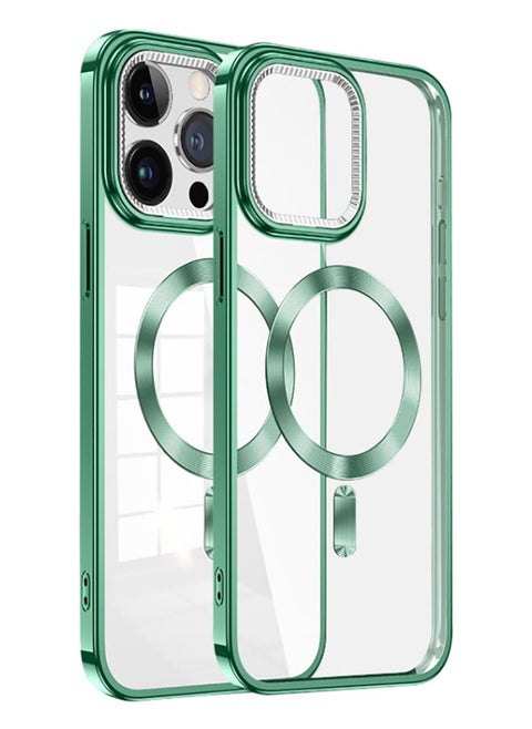 Slim Magnetic Clear Phone Case MagSafe Cover For iPhone 13 Pro Green 6.1 inch