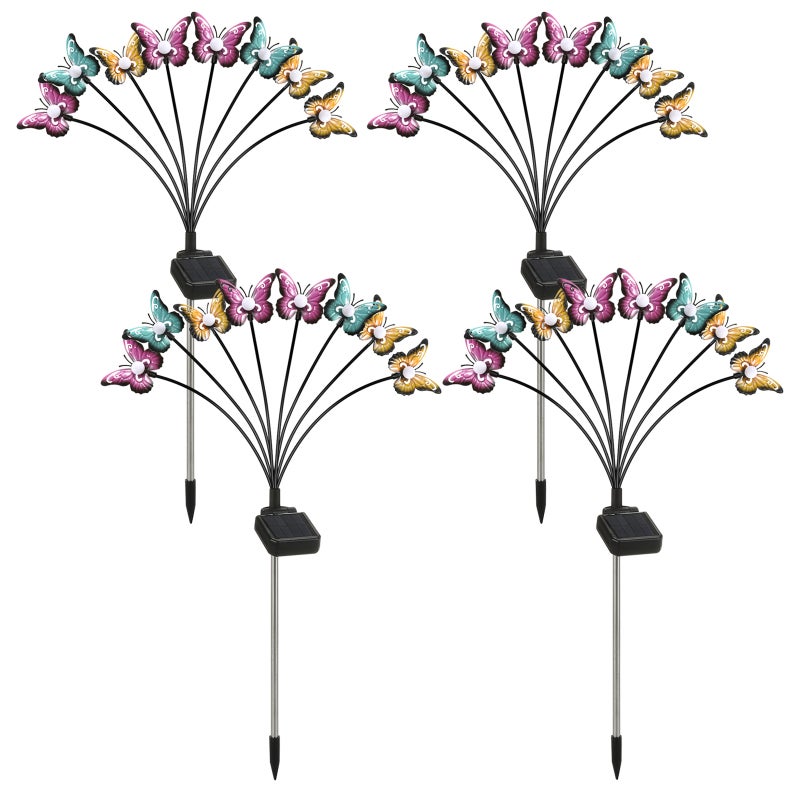 Neoglint Solar Garden Lights Decorative Butterfly Swaying Lawn Lamp Outdoor Landscape Pathway Light IP65 Waterproof Solar Lights for Yard Patio Pathway Lawn - Image 1